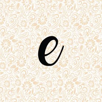 Sweet Alphabet E LOWER , Black alphabet vector, alphabet vector Stock Illustration