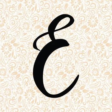 Sweet Alphabet E UPPER , Black alphabet vector, alphabet vector Stock Illustration