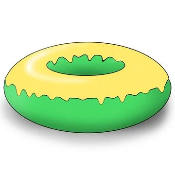Sweet and beautiful multi-colored donut, illustration,  on a white background Stock Illustration