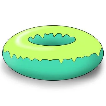 Sweet and beautiful multi-colored donut, illustration,  on a white background Stock Illustration
