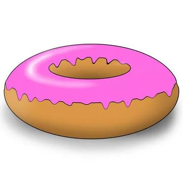Sweet and beautiful multi-colored donut, illustration,  on a white background Stock Illustration