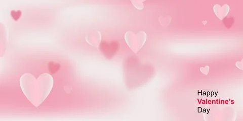 Sweet and delicate pink gradient hearts Ilustração Stock