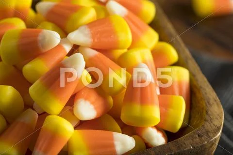 Sweet and Sugary Candy Corn Treats Stock Photos