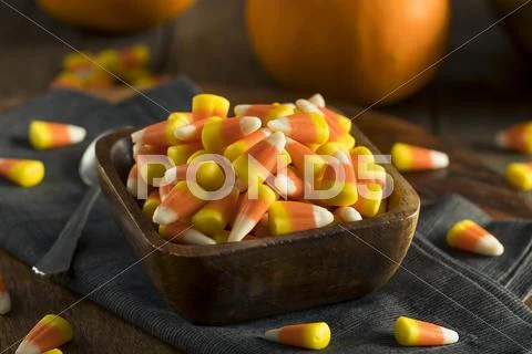 Sweet and Sugary Candy Corn Treats Stock Photos