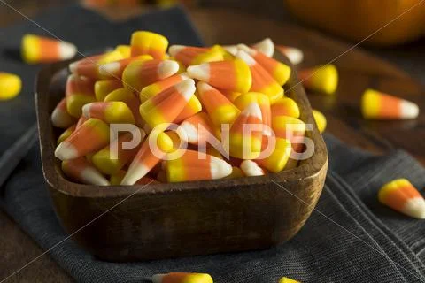 Sweet and Sugary Candy Corn Treats Stock Photos
