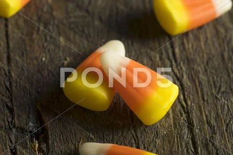 Sweet and Sugary Candy Corn Treats Stock Photos