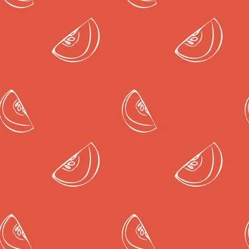 Sweet apple fruit seamless pattern. Simple sketch vector illustration Stock Illustration