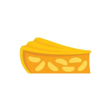 Sweet apple pie icon flat vector. Dessert cake Stock Illustration