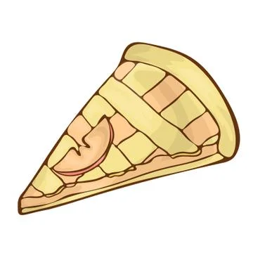 Sweet applepie dessert vector icon cartoon handdrawnn illustration. Stock Illustration
