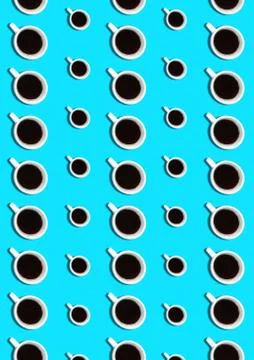 Sweet background. Seamless pattern with coffee cups Stock Illustration