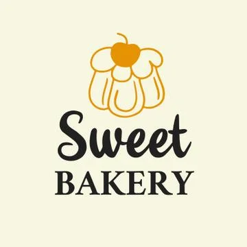 Sweet bakery logotype template Stock Illustration