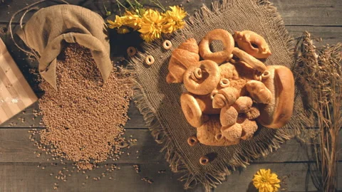 Sweet baking made of wheat flour. Видео 89138973