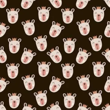 Sweet bear heads seamless pattern for children design Stock Illustration