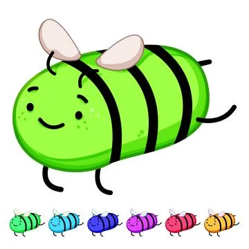 Sweet bee character cartoon vector graphic Stock Illustration