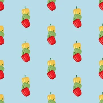 Sweet Bell Pepper seamless pattern 스톡 일러스트