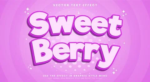 Sweet Berry editable text effect Template Stock Illustration