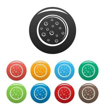 Sweet biscuit icons set color Stock Illustration