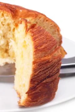 Sweet bread sliced closeup Stock Photos