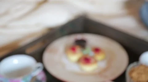 Sweet breakfast on a plate Stock Footage 62541687