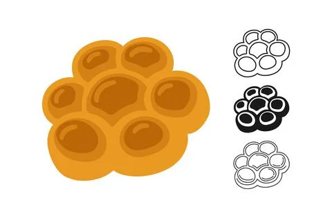 Sweet bun icon bread line black glyph set vector 스톡 일러스트