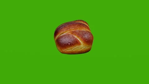 The sweet bun rotates on the green screen Stock Footage 279342357