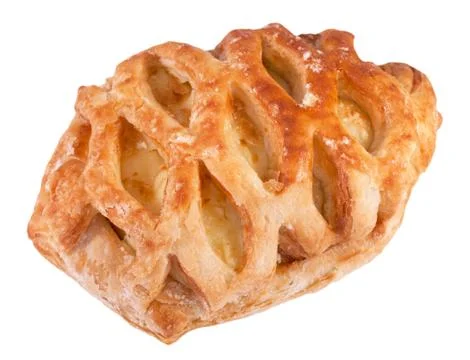 Sweet bun with vanilla stuffing on a light background Stock Photos