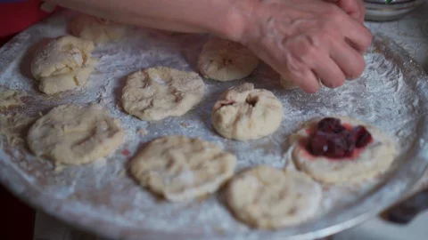 Sweet buns. Preparation of the dough. Stock Footage 129517610