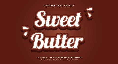 Sweet Butter editable text effect template Illustrazione stock