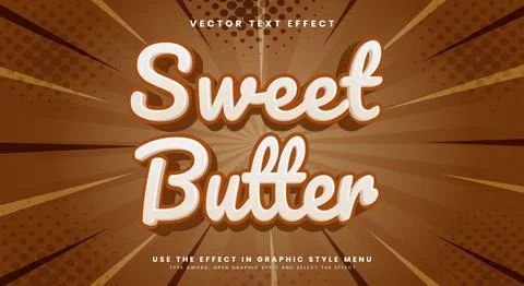 Sweet Butter editable text effect template Illustrazione stock