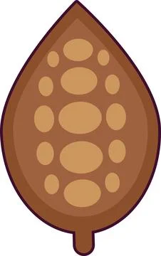 Sweet Cacao Bean Nut Flat Pastel Illustration 스톡 일러스트