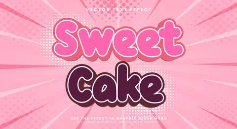 Sweet cake 3d editable text effect Stock Illustration