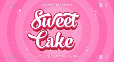 Sweet Cake 3d editable text effect Template 스톡 일러스트