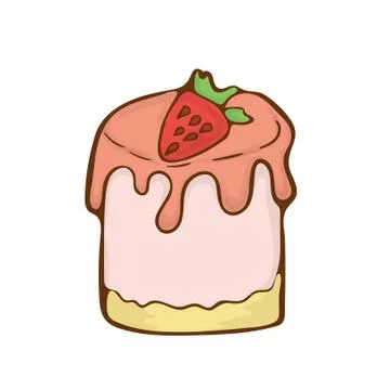 Sweet cake dessert vector icon cartoon handdrawnn illustration. Stock Illustration