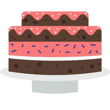 Sweet cake dessert vector icon isolated on white Stock Illustration