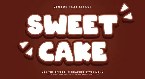 Sweet Cake editable text effect Template Illustrazione stock