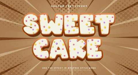 Sweet Cake editable text effect Template Stock Illustration