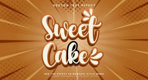 Sweet Cake editable text effect Template Stock Illustration