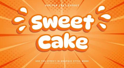 Sweet Cake editable text effect Template Stock Illustration