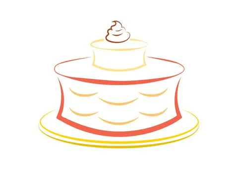 Sweet cake in flat style isolated on white background vector illustration Stock Illustration