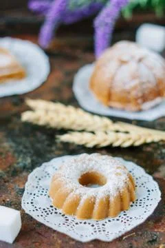 Sweet cake in form of circle. Stock Photos