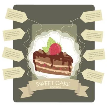 Sweet Cake Infographic Illustrazione stock