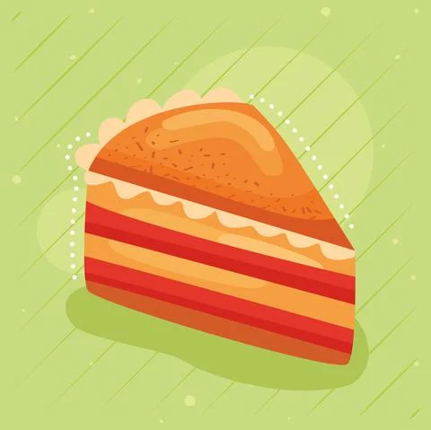 Sweet cake portion Stock Illustration