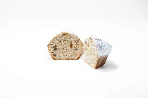 Sweet cake in section on a white background. Keks from Berdyansk bakery Stock Photos