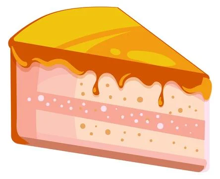 Sweet cake slice icon. Cartoon cheesecake piece Stock Illustration