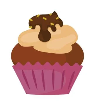 Sweet cake vector illustration, fresh dessert isolated on white background 库存插图