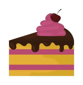 Sweet cake vector illustration, fresh dessert isolated on white background 库存插图