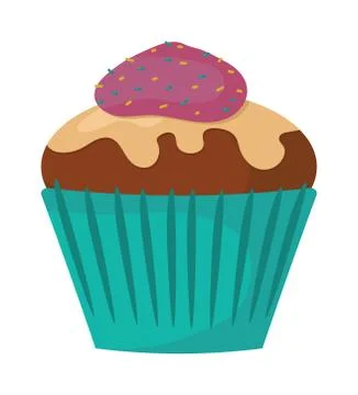 Sweet cake vector illustration, fresh dessert isolated on white background Stock Illustration