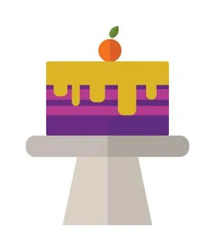 Sweet cake vector illustration, fresh dessert isolated on white background Stock Illustration