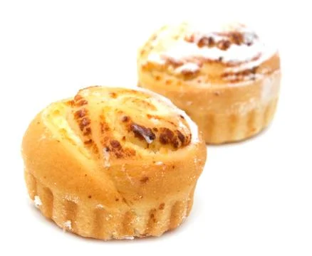 Sweet cake on white background Stock Photos