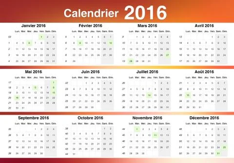 Sweet Calendar 2016 Stock Illustration